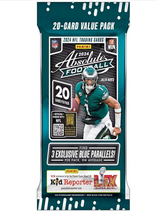 2024 Panini Absolute Football NFL 20 Card Jumbo Value Trading Card Pack